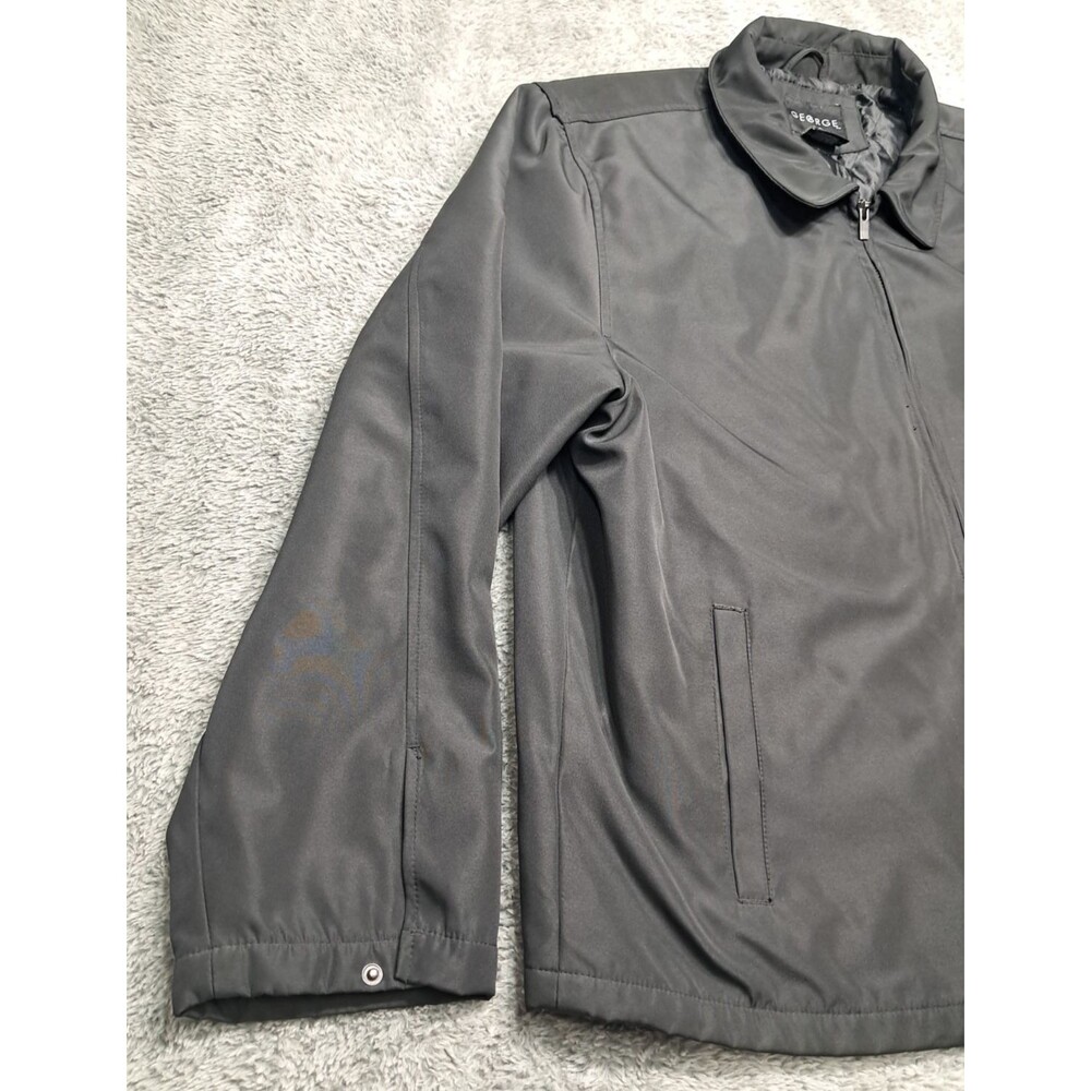 George XL 46/48  Jacket Men’s Dress Coat Pockets Office Business Polyester Zip - Picture 4 of 10